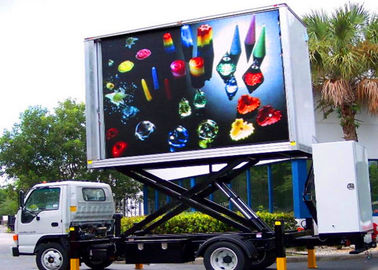 मोबाइल ट्रेलर घुड़सवार एलईडी स्क्रीन कार विज्ञापन वीडियो एलईडी प्रदर्शन 8 मिमी पिक्सेल पिच आपूर्तिकर्ता